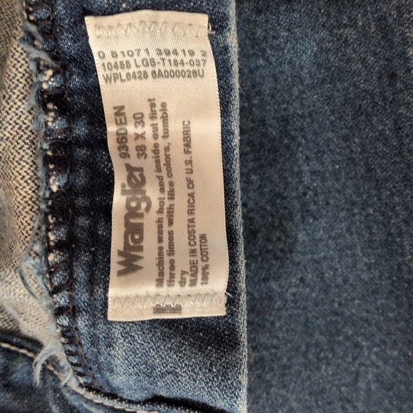 Wrangler Men's Dark Blue Straight Jeans 38 X 30 - Picture 2 of 5